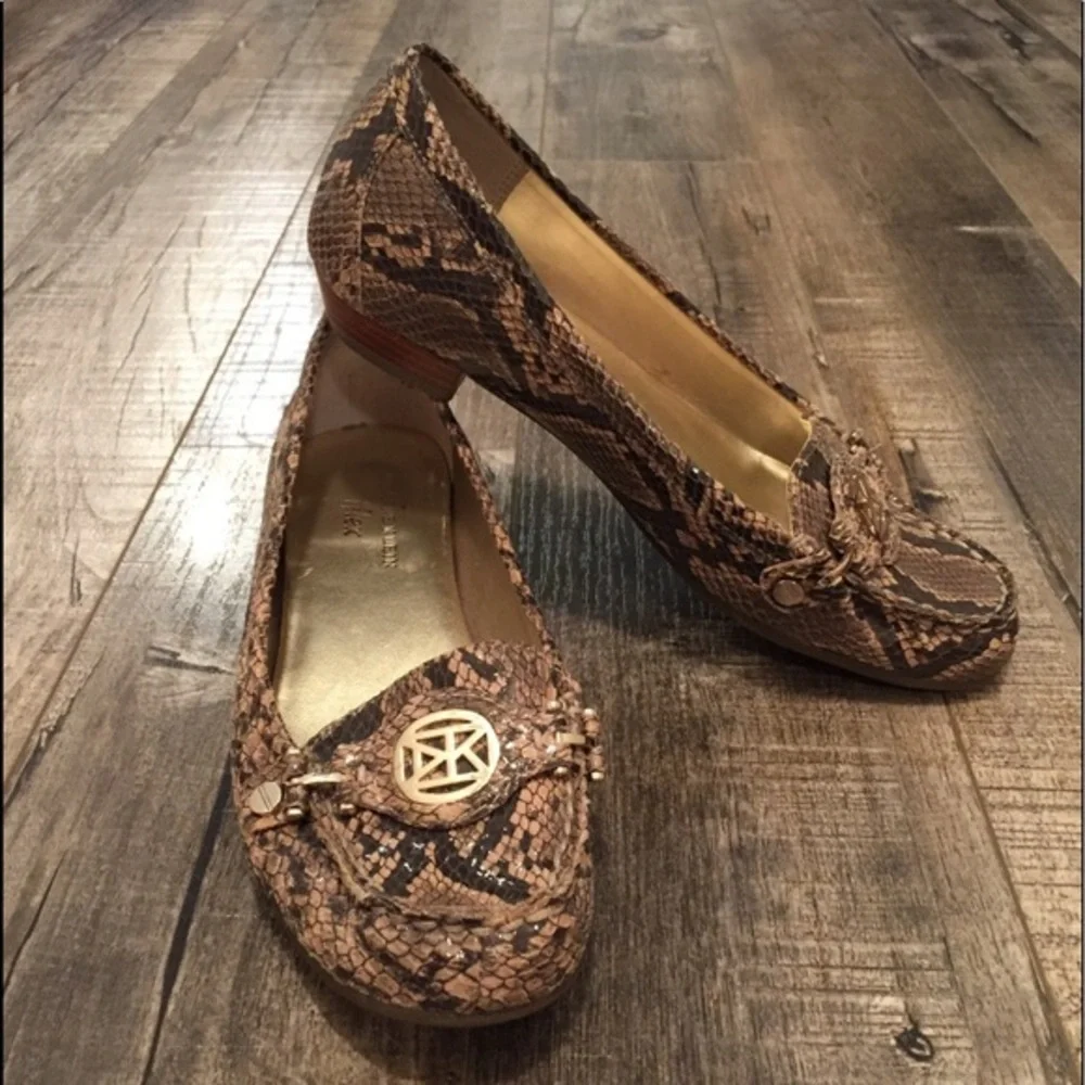 Anne Klein Iflex Newlan Snakeskin Loafers,…